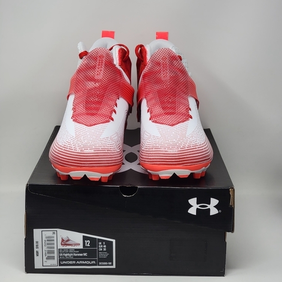 Under Armour UA Highlight Hammer MC Mid Football Cleats 3025085-100 Mens Size 12 - Picture 8 of 10
